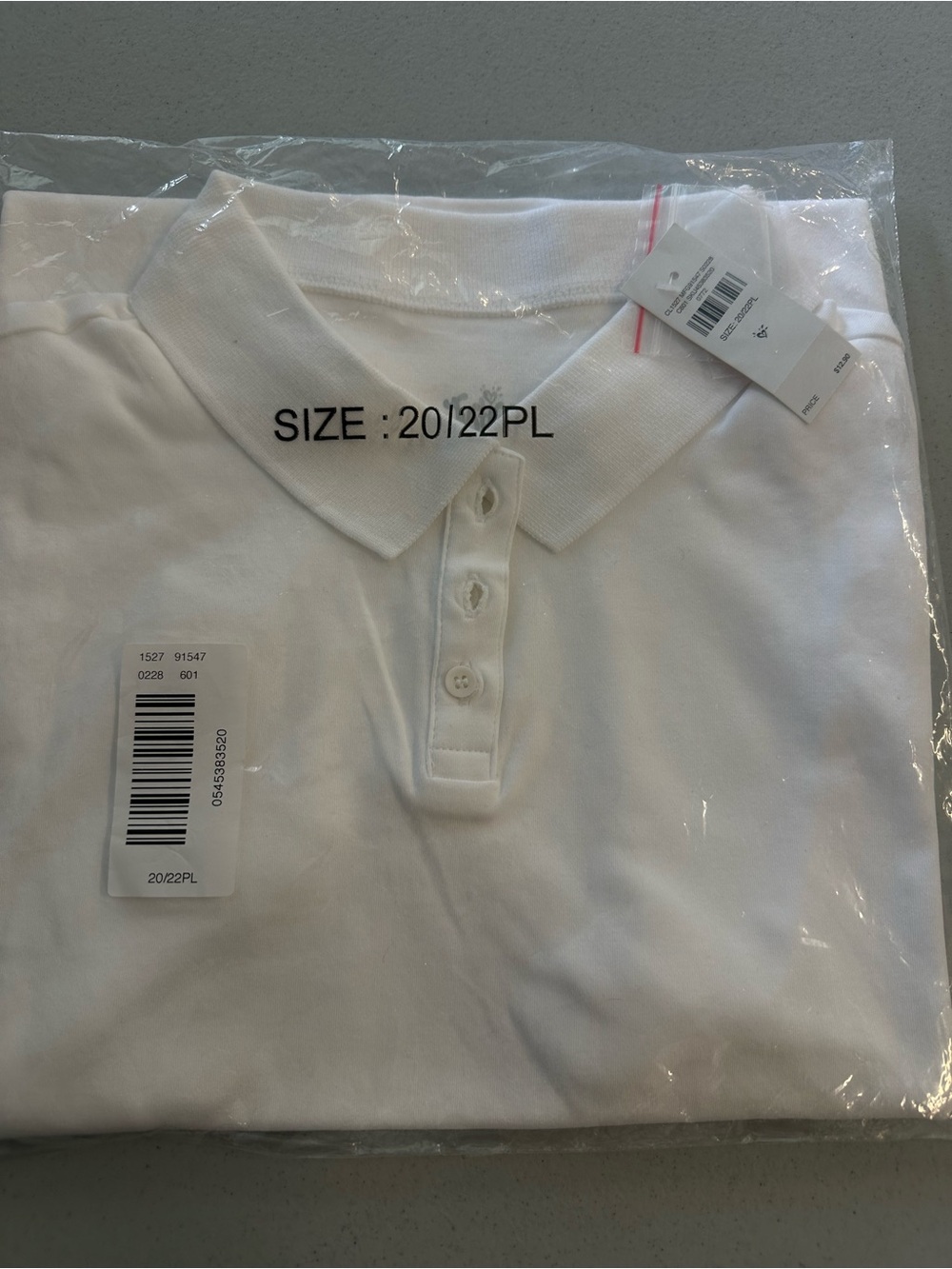 BRAND NEW Justice brand girls plus size white polo